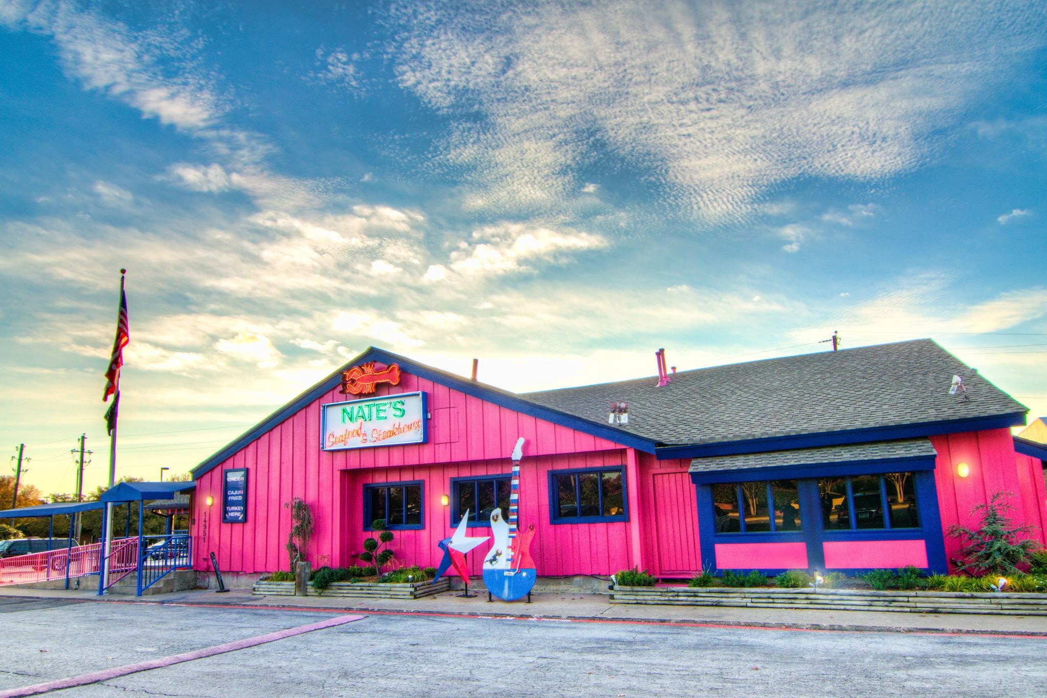 Nate's Seafood & Steakhouse storefront in Addison, TX